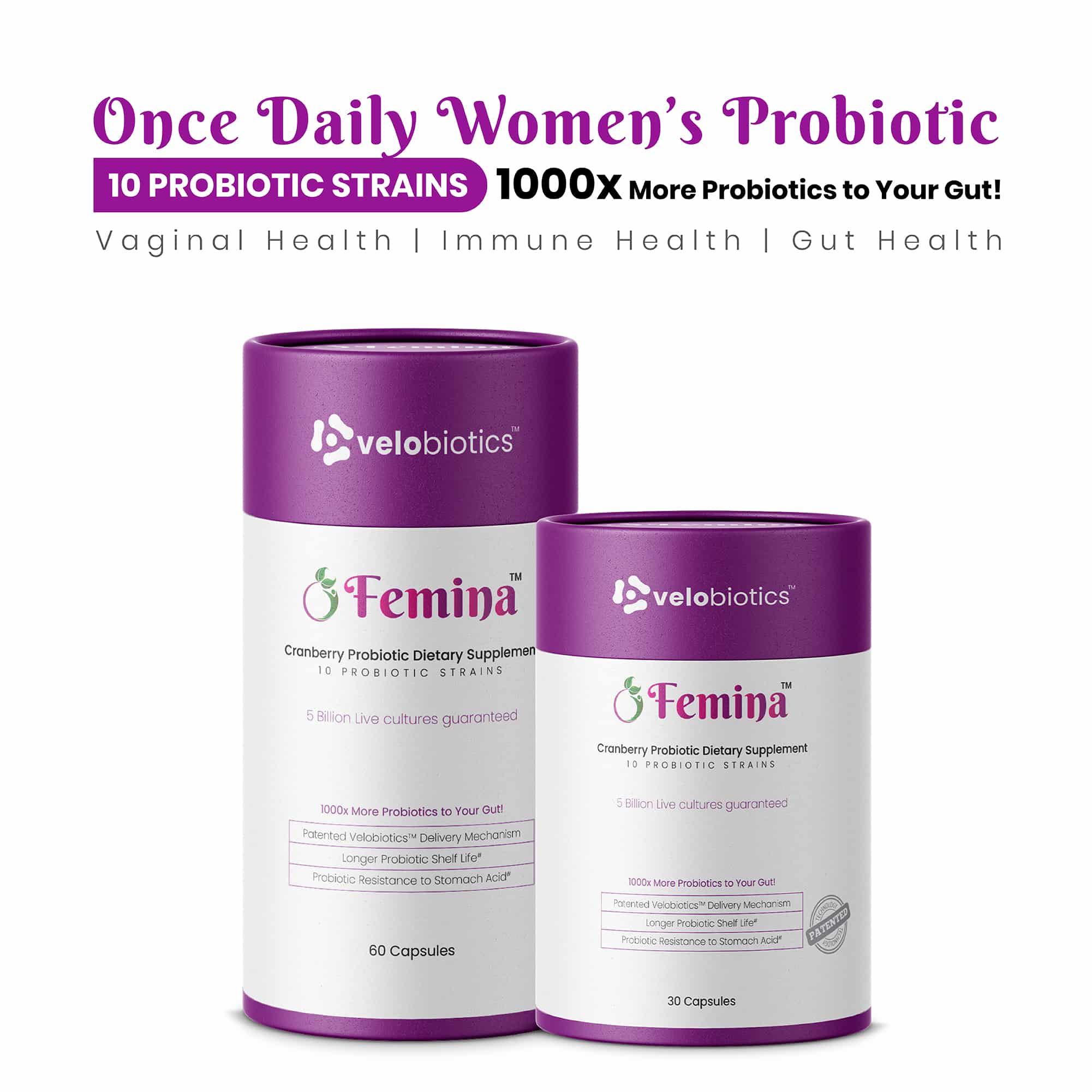 Femina Probiotic Capsules with Cranberry - Once Daily